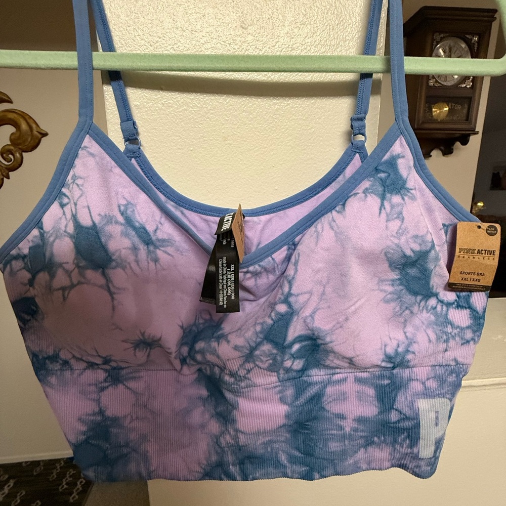 PINK Victoria's Secret Tie-Dye Sports Bra - Blue and Purple